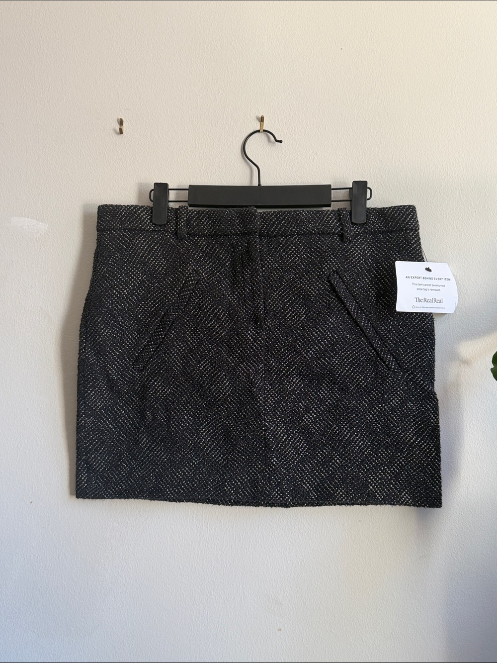 Maje Black Tweed Mini Skirt